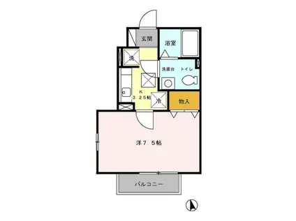 ファミールよこみち(1K/1階)の間取り写真