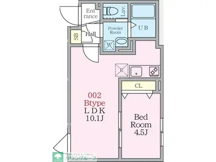 HJクラウンII(1LDK/1階)の間取り写真
