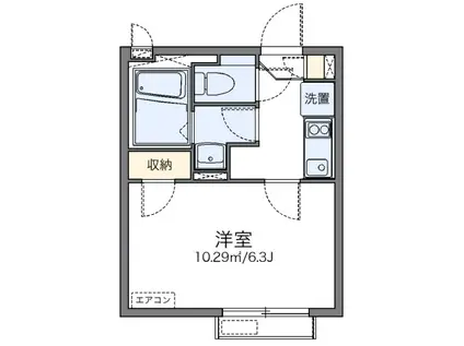 たいようむら(1K/3階)の間取り写真