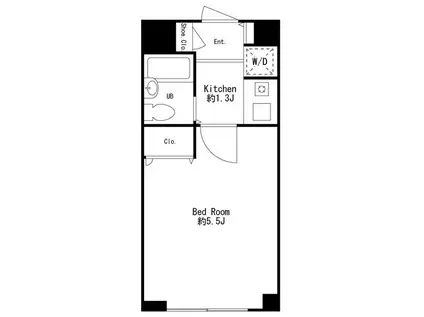センチュリー川崎高津(1K/3階)の間取り写真