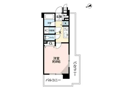 ビューネ渋谷桜丘(1K/2階)の間取り写真