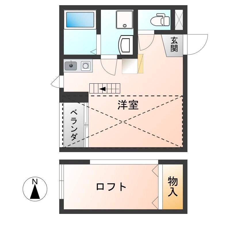プラムハイツ(ワンルーム/3階)の間取り写真