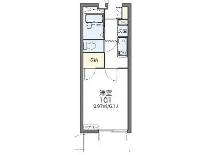 レオパレスプランドール鶴見(1K/2階)の間取り写真