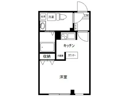 スターライトシティ(ワンルーム/2階)の間取り写真