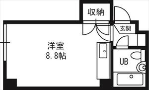 メゾン札幌N26W5(ワンルーム/5階)の間取り写真