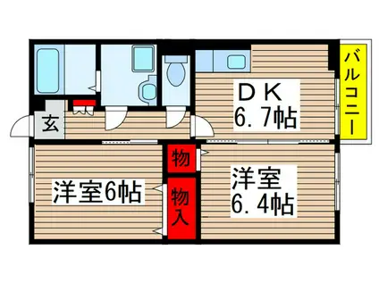 ハイツ小笹台(2DK/1階)の間取り写真