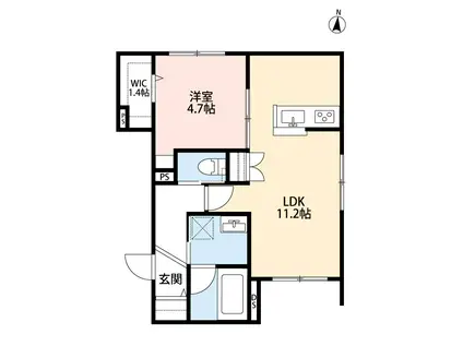 東大泉6丁目メゾン(1LDK/1階)の間取り写真