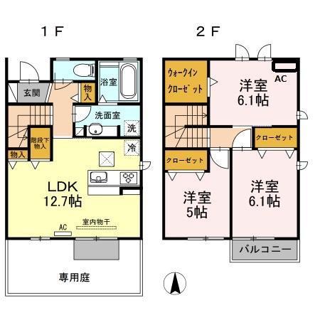 ソフィア ドゥーオ(3LDK/1階)の間取り写真