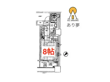 シティタワー横濱(1K/3階)の間取り写真