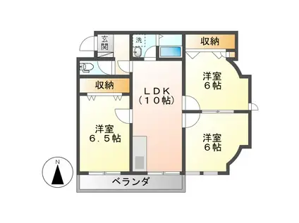 ミノージュビル(3LDK/4階)の間取り写真