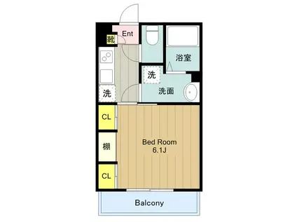 リブリ・SWEET PEA III(1K/3階)の間取り写真