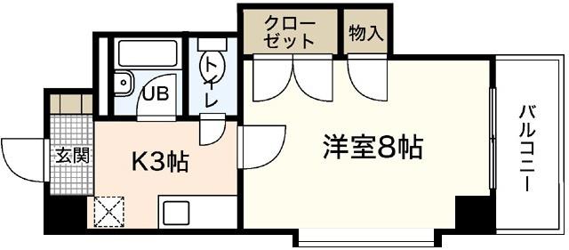 ROSE米田(1K/4階)の間取り写真
