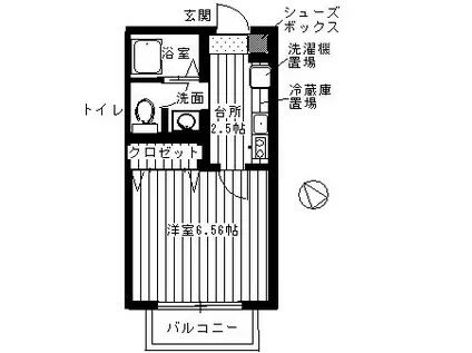山手50番館(1K/2階)の間取り写真