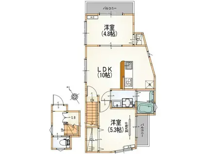 メゾンコーワ上池台(2LDK/3階)の間取り写真