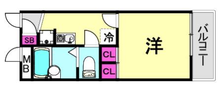 レオパレスKAMISHO(1K/2階)の間取り写真