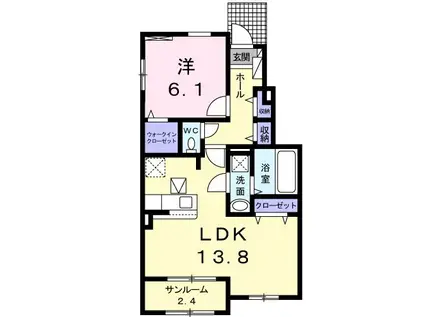 シェーンフェルト H.A.K(1LDK/1階)の間取り写真