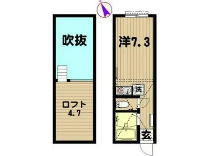 G・Aタウン川崎・小倉(ワンルーム/2階)の間取り写真