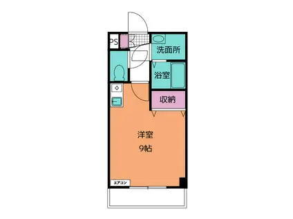 アセットII(ワンルーム/1階)の間取り写真