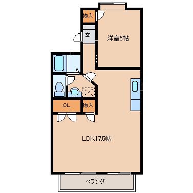 レジデンス21TH(1LDK/1階)の間取り写真