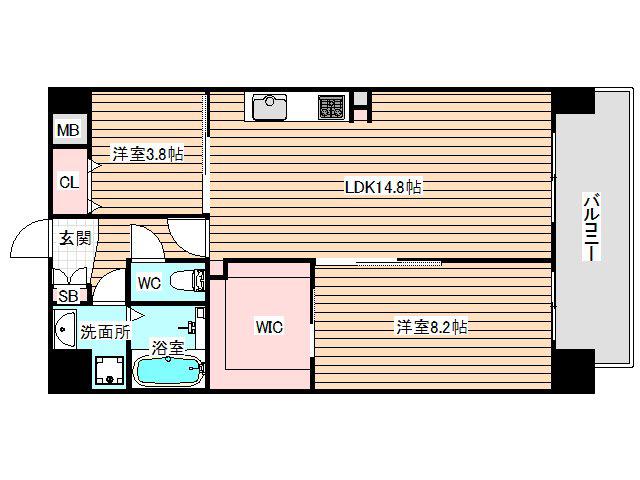 ALIVIS野田阪神(2LDK/4階)の間取り写真