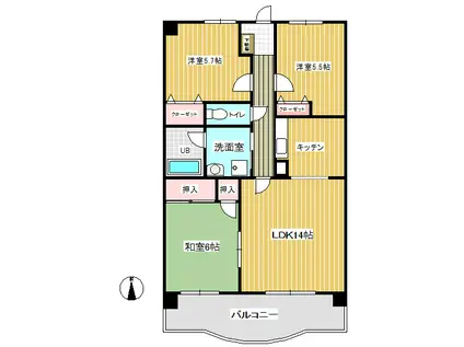 CALM・HILLS(3LDK/1階)の間取り写真