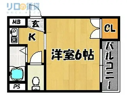 BPRレジデンス大島(1K/6階)の間取り写真