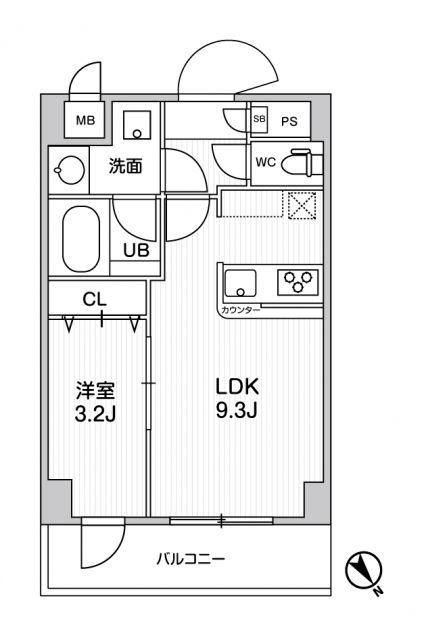 ドゥーエ曳舟(1LDK/2階)の間取り写真
