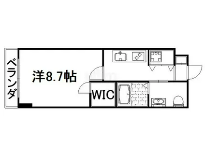 グランドジャルダン(1K/5階)の間取り写真