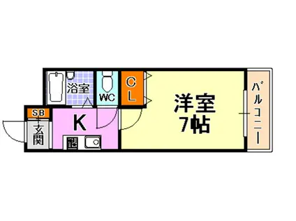 深江18(1K/2階)の間取り写真