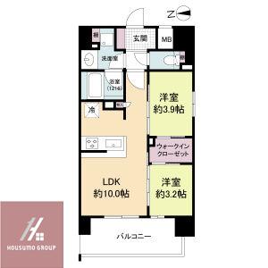ソルレヴェンテ新梅田(2LDK/2階)の間取り写真