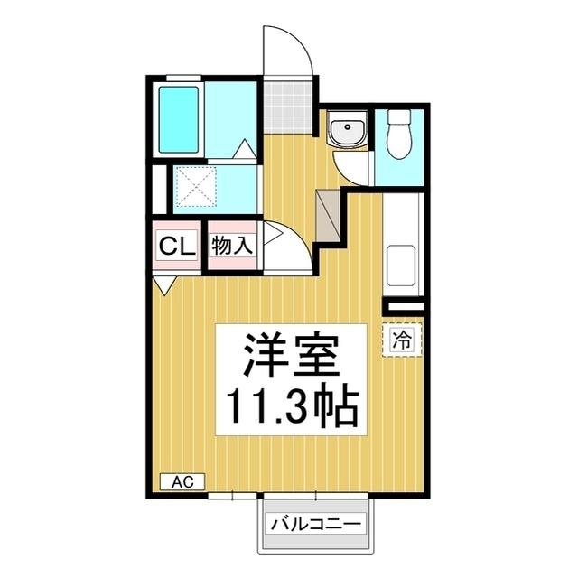 ジェネシス(ワンルーム/1階)の間取り写真