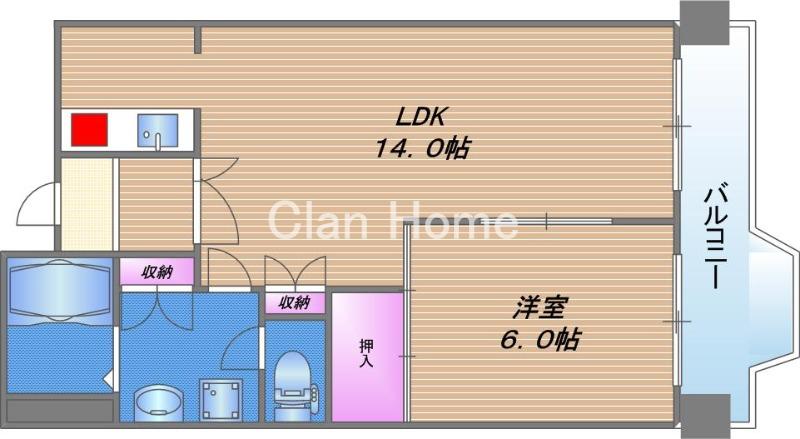 サニーハイツ三番館(1LDK/5階)の間取り写真