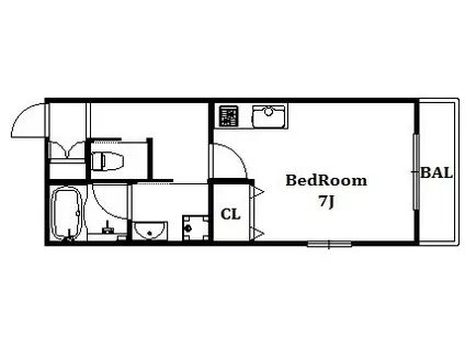 ハートフル岡場駅前(1K/2階)の間取り写真