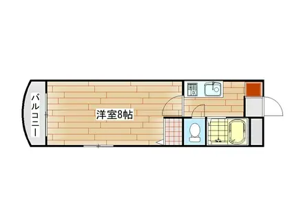 ダイナコート医生ヶ丘(1K/4階)の間取り写真