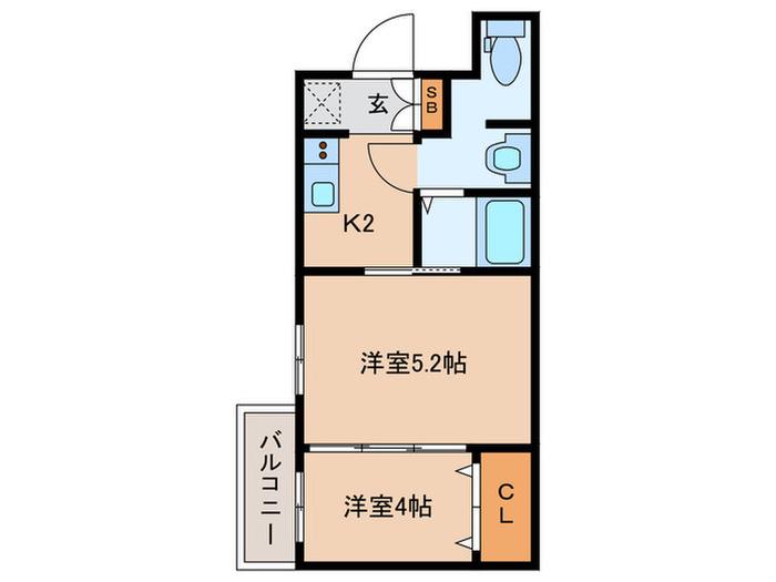 MJC京都西大路I(2K/2階)の間取り写真