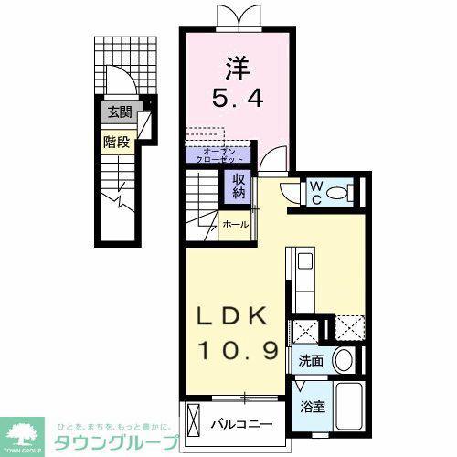ユアーズヒルI(1LDK/2階)の間取り写真
