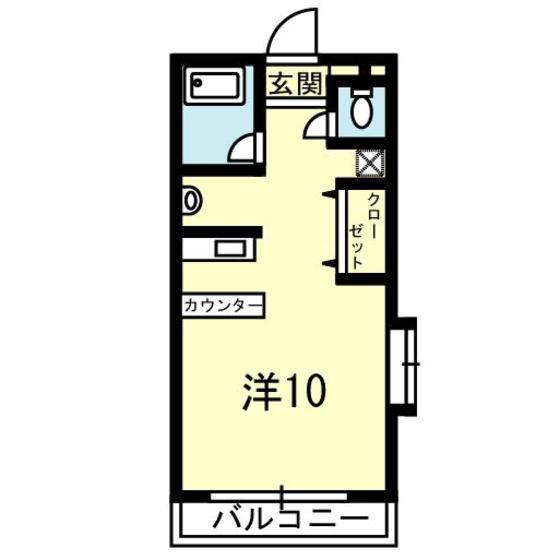 ハイエスト御領(1K/3階)の間取り写真