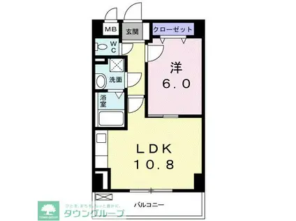 ベルフィオーレ千代田(1LDK/3階)の間取り写真