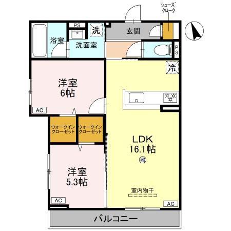 ファブール東羽衣(2LDK/3階)の間取り写真