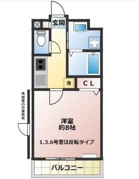 シャロン大宮(1K/3階)の間取り写真