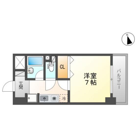 マローン新福(1K/5階)の間取り写真