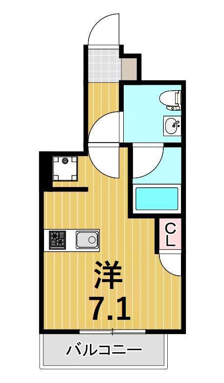 AZEST金町(1K/4階)の間取り写真