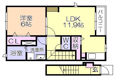 マジェスティックIII(1LDK/2階)の間取り写真