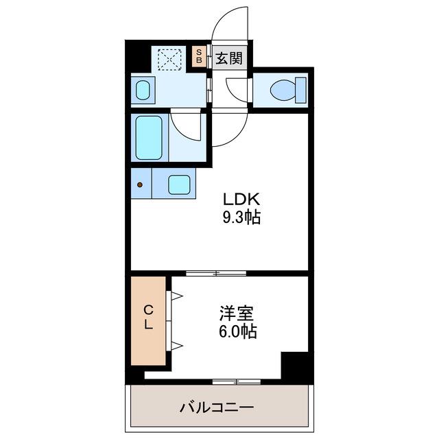 美工ビル(1LDK/6階)の間取り写真
