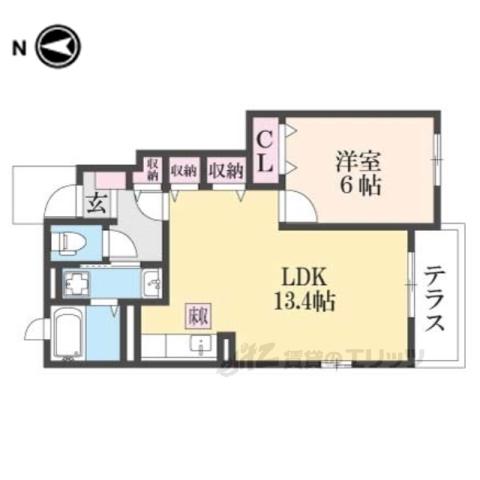 アルファハイムⅡ(1LDK/1階)の間取り写真