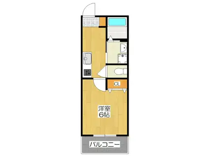 北白川上池田町アパート(1K/1階)の間取り写真