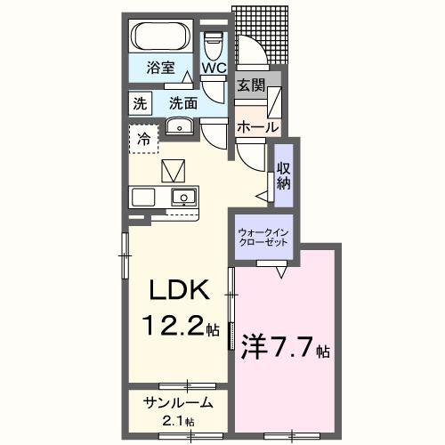 テライオ 村前(1LDK/1階)の間取り写真