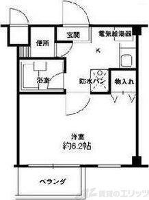 HILLTOP千里山(1K/2階)の間取り写真