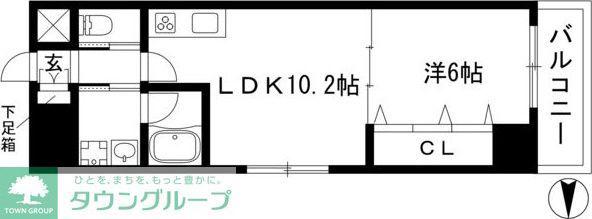 D&DESIGNレジデンス鶴舞(1LDK/5階)の間取り写真