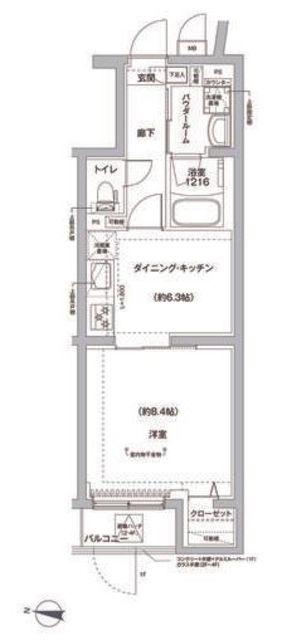 RELUXIA方南町II(1DK/4階)の間取り写真